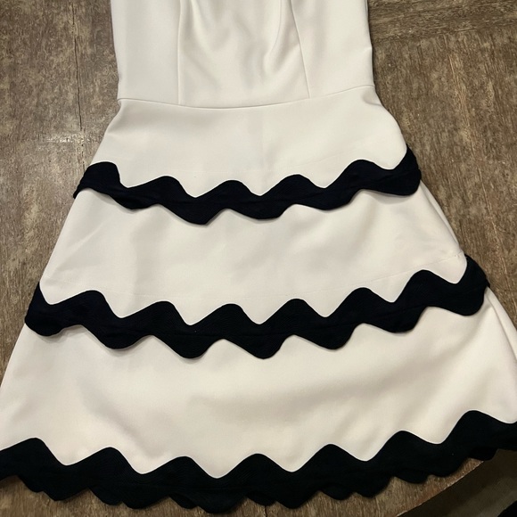 Sail to Sable navy/white with bright gold exposed zipper size 0 dress. Worn once - Picture 3 of 8